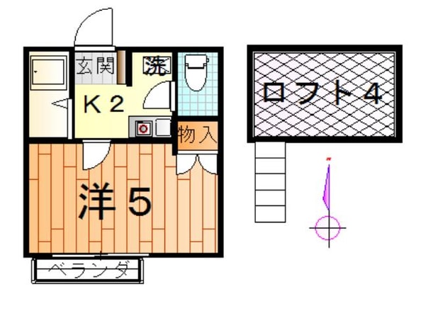 アップルハウス緑町Bの物件間取画像